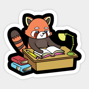 Red Panda studying Sticker